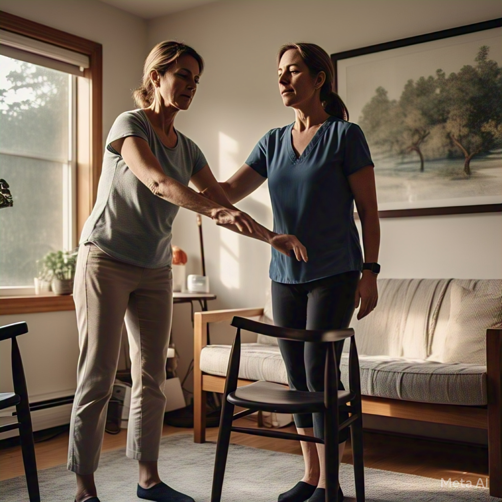 Person practicing balance exercise with neuropathy